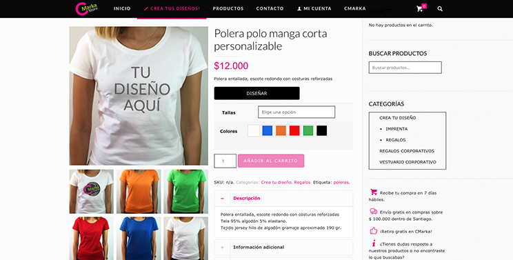 Ecommerce CMarka Store detalle