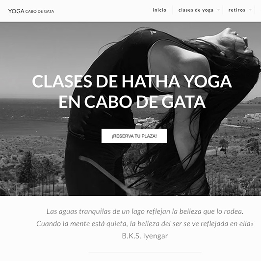 dise&ntilde;o web para Yoga Cabo de Gata Almer&iacute;a